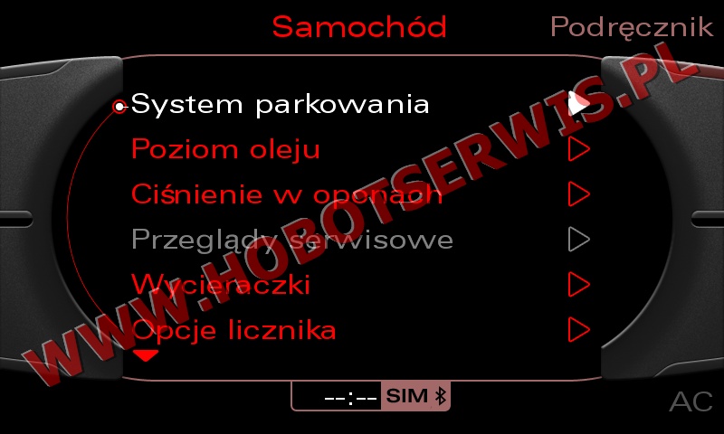 Polskie menu dla systemu Audi MMI 3G